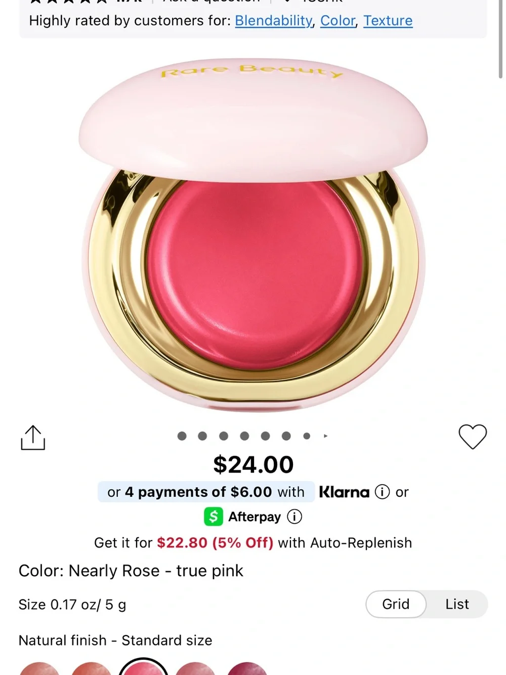Rare Beauty Stay Vulnerable Melting Blush - Nearly Rose Pink